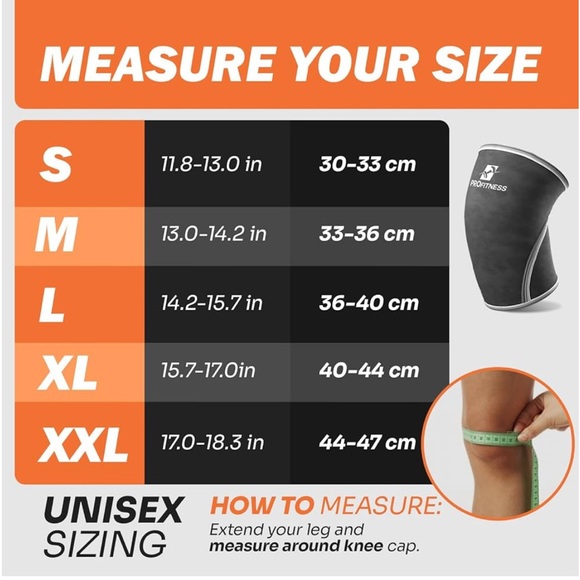 ProFitness Knee Sleeves Weightlifting Men & Women - 7mm - Picture 7 of 8